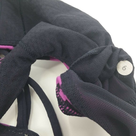 Lululemon Free To Be Sports Bra Cherry Cheetah Print Size 6 Purple Black Navy - Picture 8 of 11